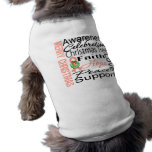Merry Christmas Uterine Cancer Ribbon Collage pet clothing