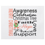 Merry Christmas Uterine Cancer Ribbon Collage flyers