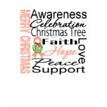 Merry Christmas Uterine Cancer Ribbon Collage t-shirts