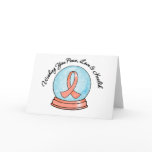 Merry Christmas Uterine Cancer Ribbon Snowglobe cards