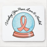 Merry Christmas Uterine Cancer Ribbon Snowglobe mousepads
