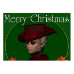 Merry Christmas Victorian Lady 1 Holiday Gift Tags Business Card Template