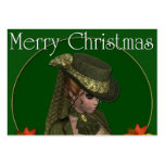 Merry Christmas Victorian Lady 2 Holiday Gift Tags business cards