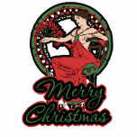 Merry Christmas Vintage Mucha Acrylic Cut Outs