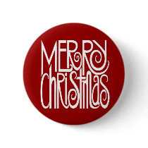 Merry Christmas White Button