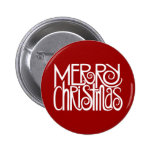 Merry Christmas White Button