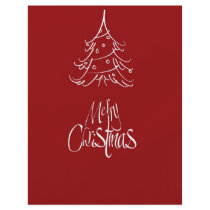 Merry Christmas White Christmas Tree Outline Flyers