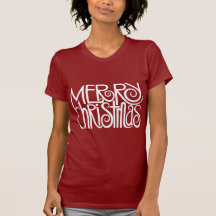 Merry Christmas White Ladies T-shirt