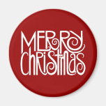 Merry Christmas White Magnet