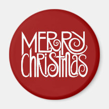 Merry Christmas White Magnet