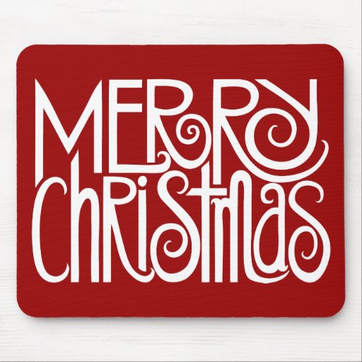 Merry Christmas White Mousepad