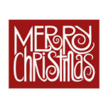 Merry Christmas White Postcard postcards