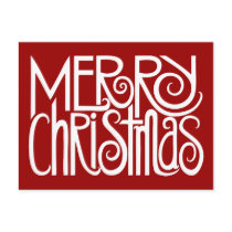 Merry Christmas White Postcard