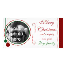 Merry Christmas with candycane Custom Photo Card