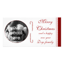 Merry Christmas with candycane Custom Photo Card