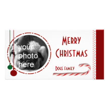 Merry Christmas with candycane Photo Card