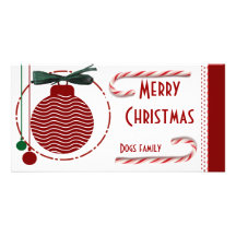 Merry Christmas with candycane Photo Cards