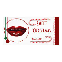 Merry Christmas with candycane Personalized Photo Card