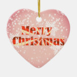 Merry Christmas with snowflakes and stars ornament
