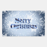 Merry Christmas with snowflakes and stars sticker