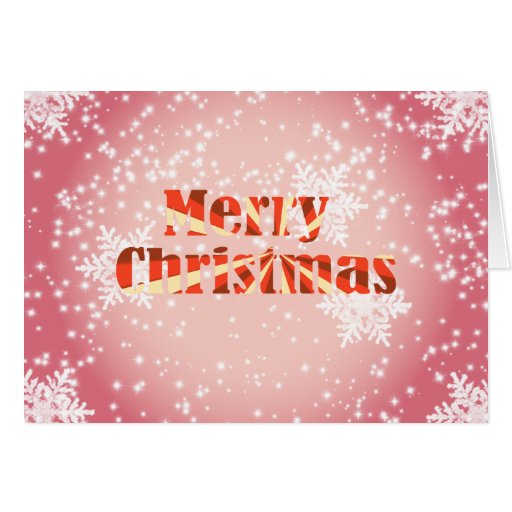 Merry Christmas with snowflakes greeting card
