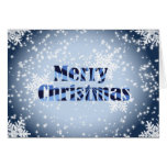 Merry Christmas with snowflakes greeting card cards