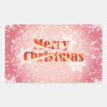 Merry Christmas with snowflakes holiday sticker