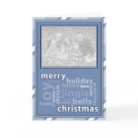 Merry Christmas Word Collage in Blue Card