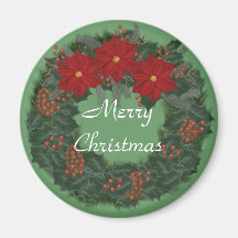 Merry Christmas Wreath Magnet