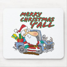 merry christmas yall redneck santa mouse pads