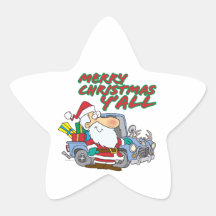 merry christmas yall redneck santa sticker
