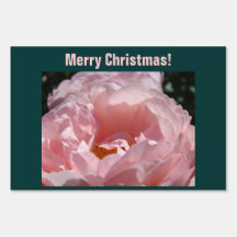 Merry Christmas! Yard Outdoor signs Pink Rose
