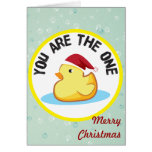 Merry Christmas yellow rubber duckie greeting card