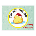 Merry Christmas yellow rubber duckie postcard postcards