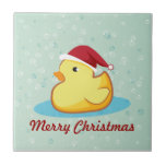 Merry Christmas yellow rubber duckie tile tiles