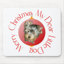 Merry Christmas Yorkshire Terrier Mouse Pads