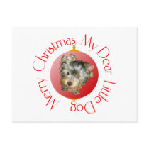 Merry Christmas Yorkshire Terrier Postcard