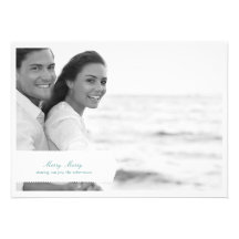 Merry Classic Holiday Photo Card Personalized Invitation