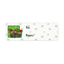 Merry Elves Gift Tag Label Custom Return Address Labels