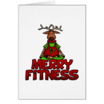 Merry Fitness - Yoga - Reindeer in Lotus Posture Greeting Card