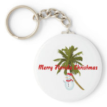 Merry Florida Christmas Keychain