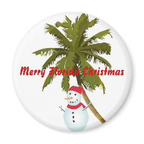 Merry Florida Christmas Fridge Magnet