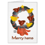 Merry Hens Christmas wreath Card
