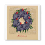 merry hens wreath gifts refrigerator magnet