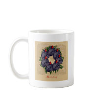 merry hens wreath gifts mug