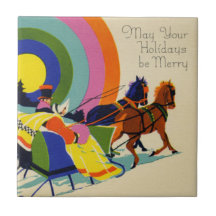 Merry Holidays Ceramic Tile