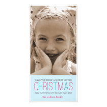 Merry Little Christmas - Blue Photo Card photo cards