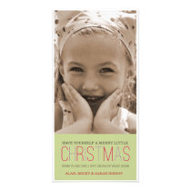 Merry Little Christmas - Blue Photo Card photo cards