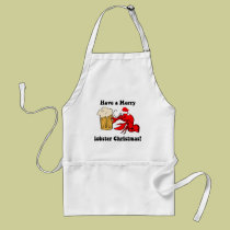 Merry lobster Christmas aprons