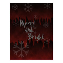 Merry N Bright Snowflake in Hell Holiday Postcard